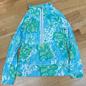 Lilly Pulitzer Tropical Blue and Green skipper popover size small